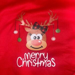 Red Christmas Reindeer Graphic Top